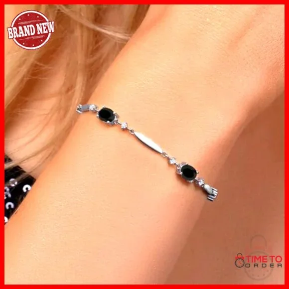 Sterling Silver Gemstone Tennis Bracelet Elegant Minimal Classic Fine Jewelry